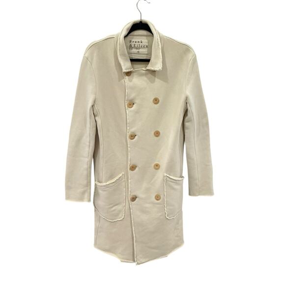 Frank & Eileen Belfast Trench Coat Vintage White Triple Fleece Size XS  Made USA - Picture 4 of 11